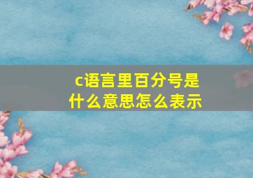 c语言里百分号是什么意思怎么表示