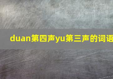 duan第四声yu第三声的词语