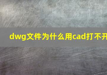 dwg文件为什么用cad打不开