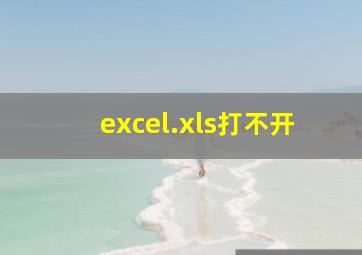 excel.xls打不开