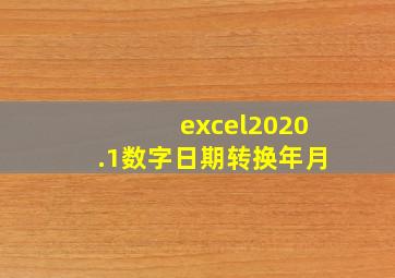 excel2020.1数字日期转换年月