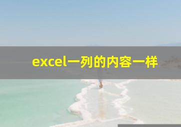 excel一列的内容一样