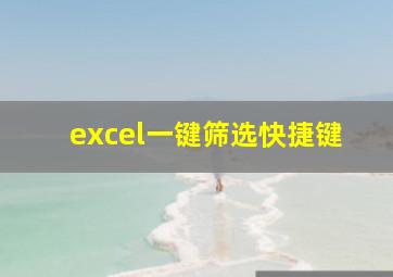 excel一键筛选快捷键