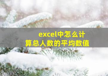 excel中怎么计算总人数的平均数值