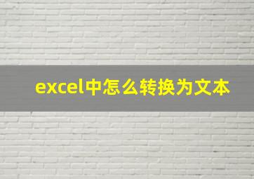 excel中怎么转换为文本