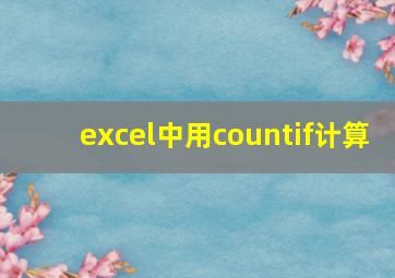 excel中用countif计算