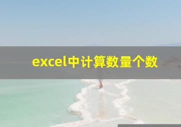 excel中计算数量个数