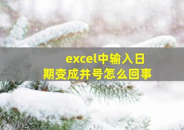 excel中输入日期变成井号怎么回事