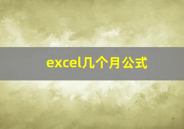 excel几个月公式