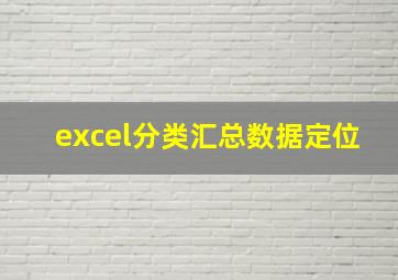 excel分类汇总数据定位