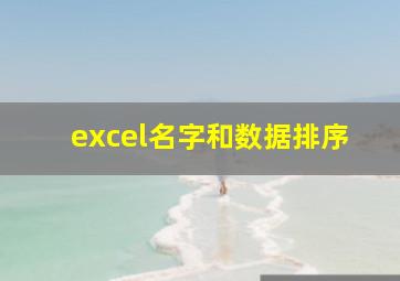 excel名字和数据排序