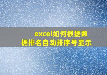 excel如何根据数据排名自动排序号显示