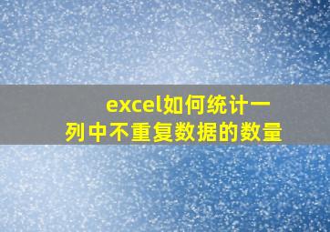 excel如何统计一列中不重复数据的数量