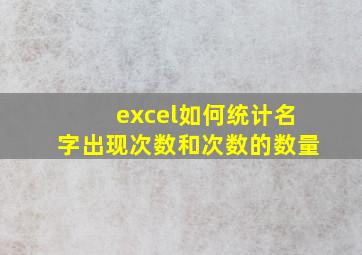 excel如何统计名字出现次数和次数的数量