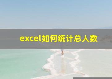 excel如何统计总人数