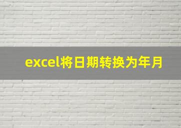 excel将日期转换为年月