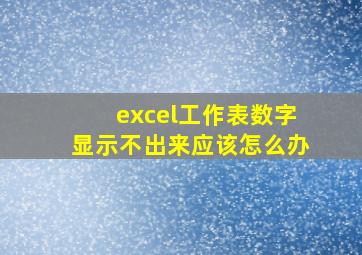 excel工作表数字显示不出来应该怎么办