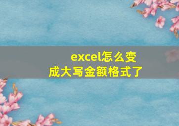 excel怎么变成大写金额格式了