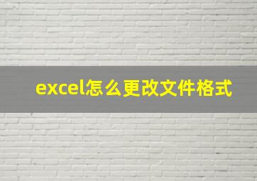 excel怎么更改文件格式