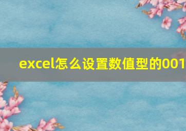 excel怎么设置数值型的001