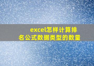 excel怎样计算排名公式数据类型的数量