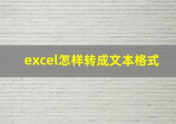 excel怎样转成文本格式