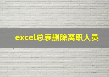 excel总表删除离职人员