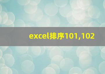 excel排序101,102