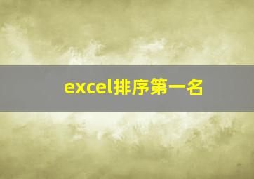 excel排序第一名