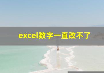 excel数字一直改不了