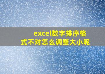 excel数字排序格式不对怎么调整大小呢