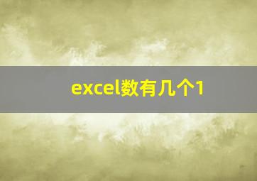 excel数有几个1