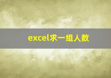 excel求一组人数