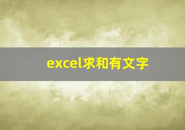 excel求和有文字