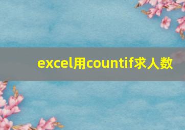 excel用countif求人数