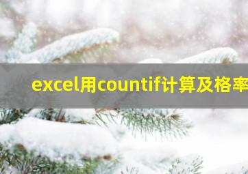 excel用countif计算及格率