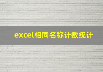 excel相同名称计数统计