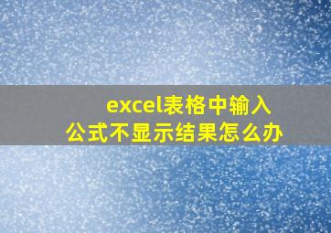 excel表格中输入公式不显示结果怎么办