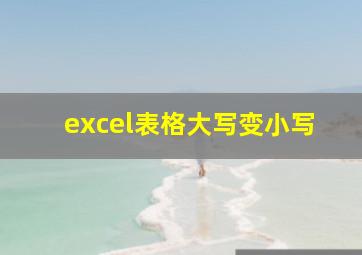 excel表格大写变小写