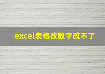 excel表格改数字改不了