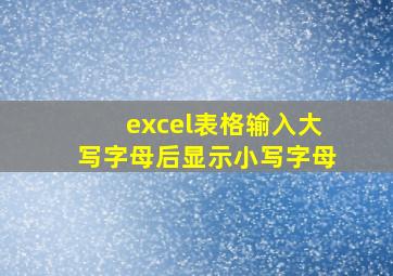 excel表格输入大写字母后显示小写字母