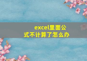 excel里面公式不计算了怎么办