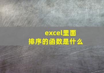 excel里面排序的函数是什么