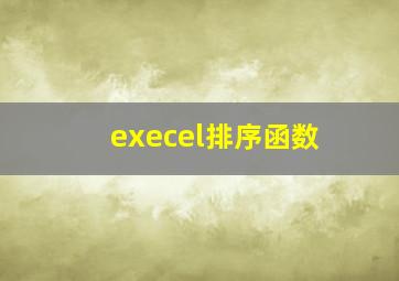 execel排序函数