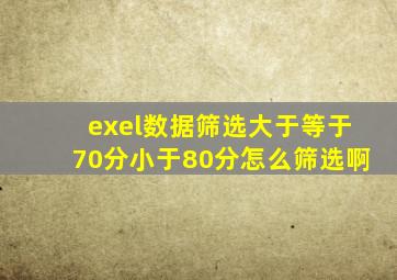 exel数据筛选大于等于70分小于80分怎么筛选啊