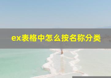 ex表格中怎么按名称分类