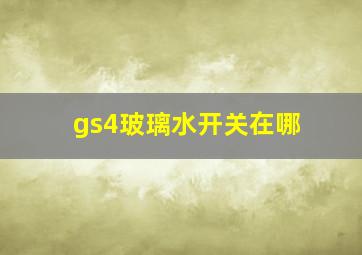 gs4玻璃水开关在哪