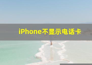 iPhone不显示电话卡