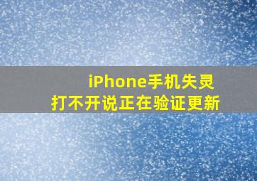 iPhone手机失灵打不开说正在验证更新