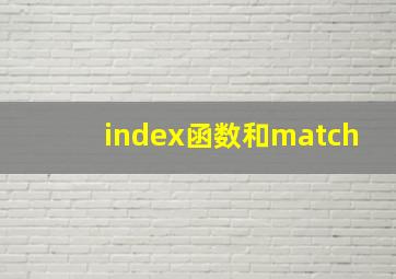 index函数和match